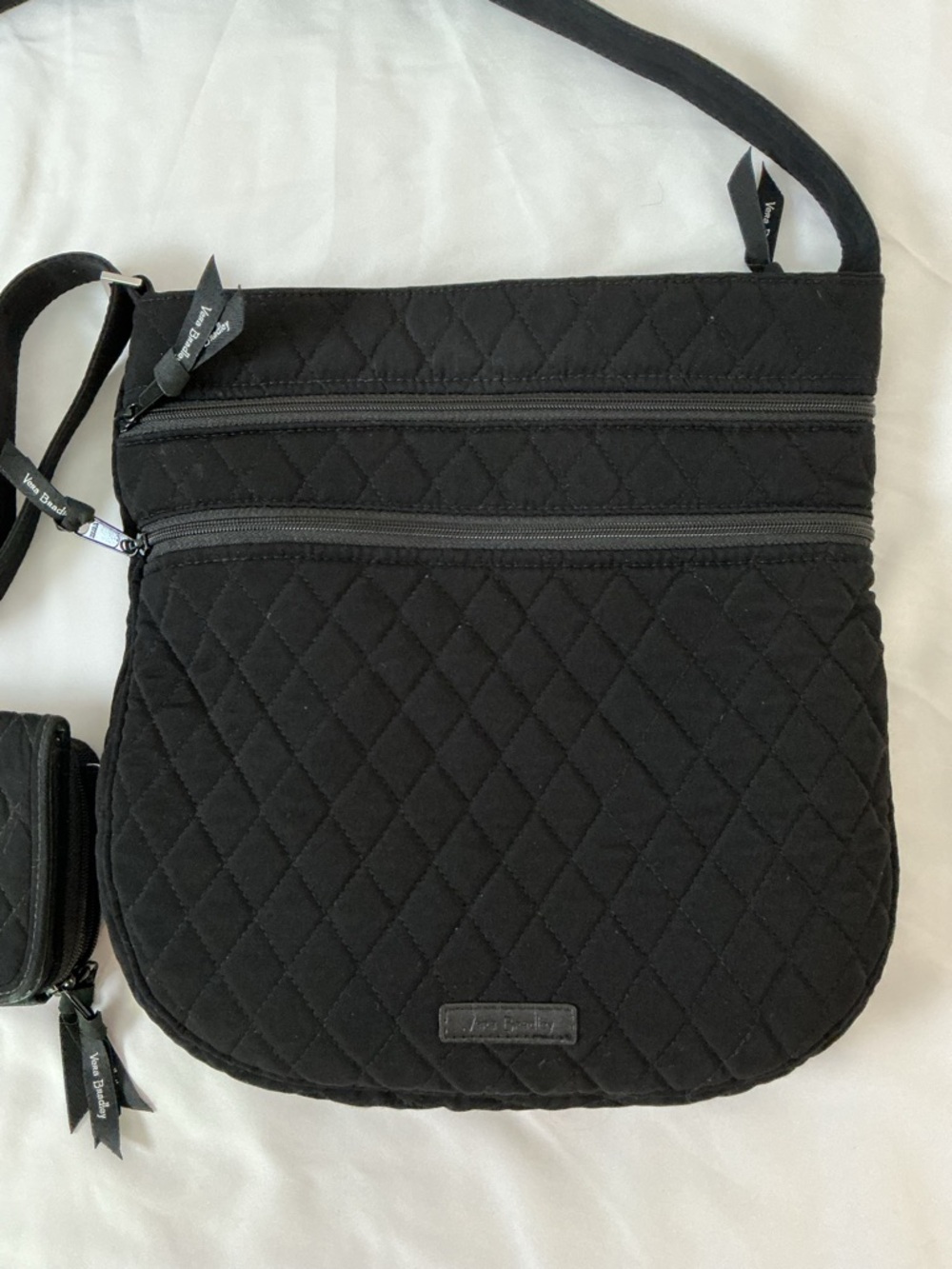 Vera Bradley Black Quilted Crossbody with Matching Wallet